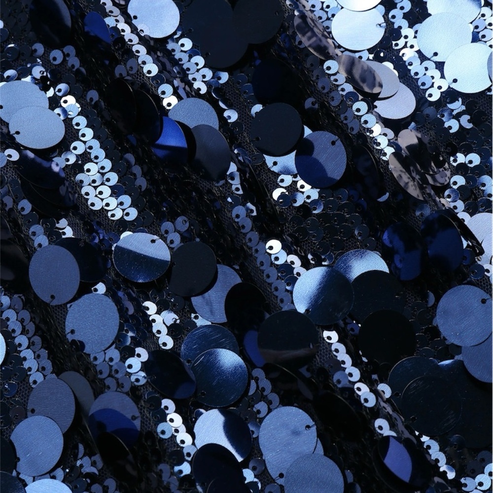 Sequin Mini Dress in Blue with Criss Cross Back - NWT - Picture 3 of 4